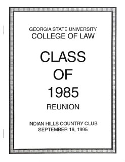 Class of 1985 Reunion Program